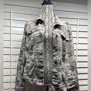 Time and Tru Camouflage Jean Jacket